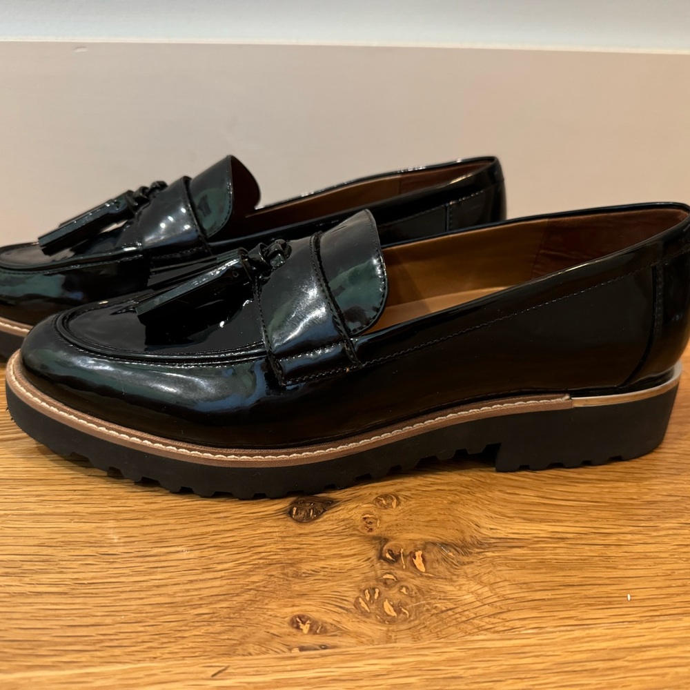FRANCO SARTO
Women's Carolynn Black Patent, Lug Sole Loafers